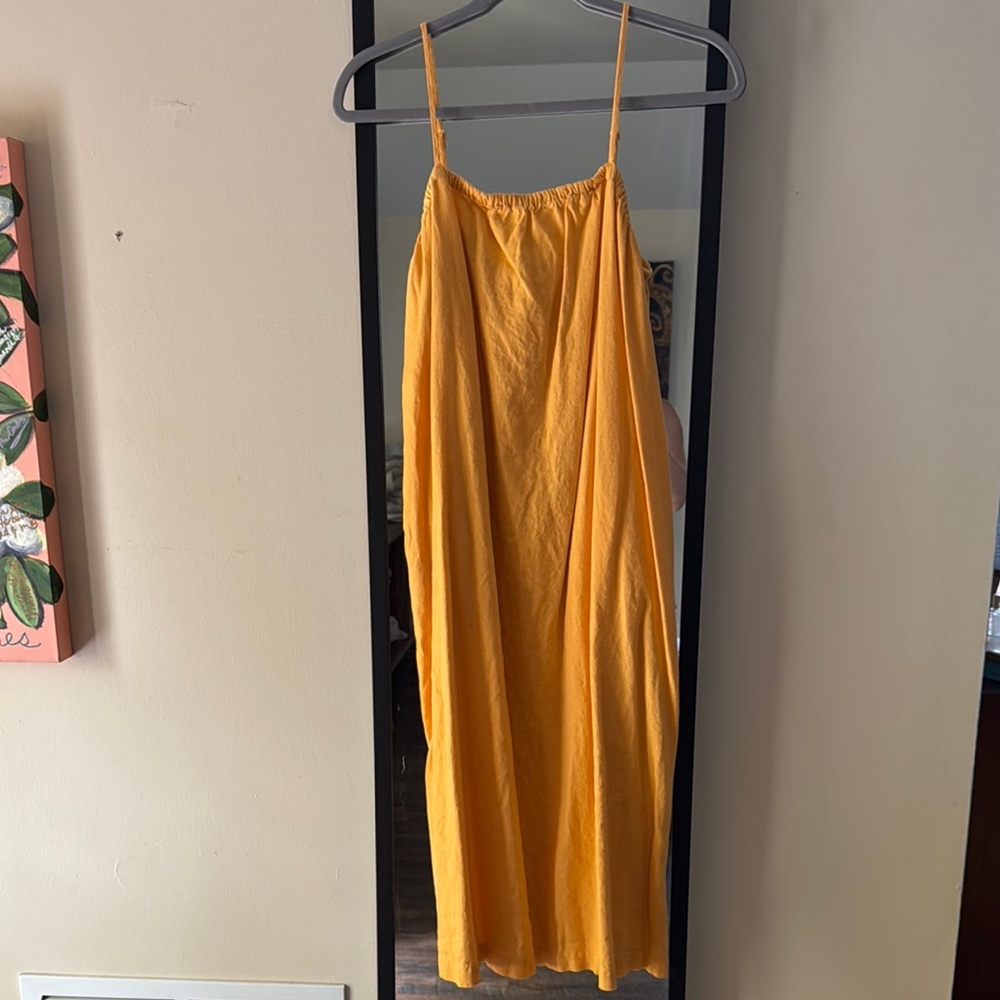 Elegant Yellow Spaghetti Strap Dress